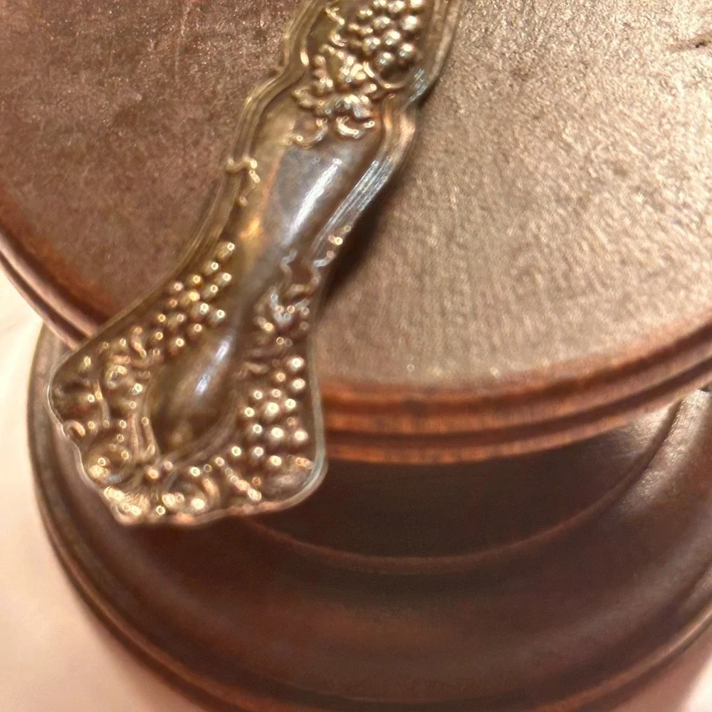 Rare Find 1847 Rogers Brothers Grape Pattern Silver‎ Plated Spoon Necklace